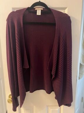 Dolce Vita Plum Ribbed Open-Front Cardigan